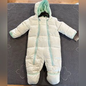Free Country Baby Girls Cream/Mint Green Heavyweight Snowsuit NWT Size 1…